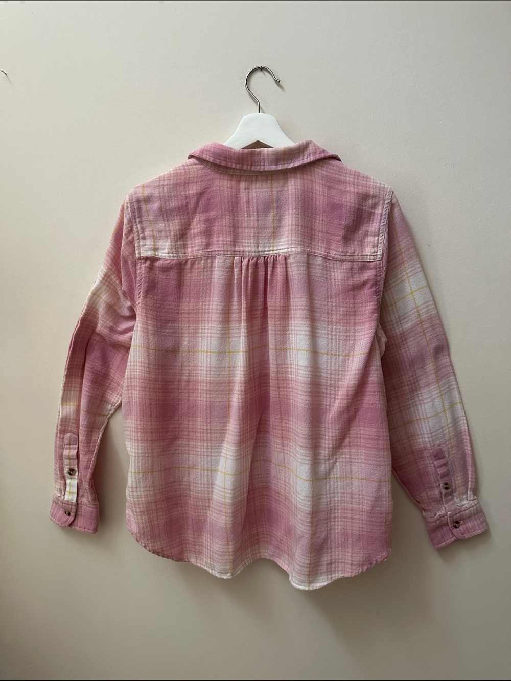 Lucky Brand Pink & Cream Plaid Button-Up Shirt - Picture 6 of 6